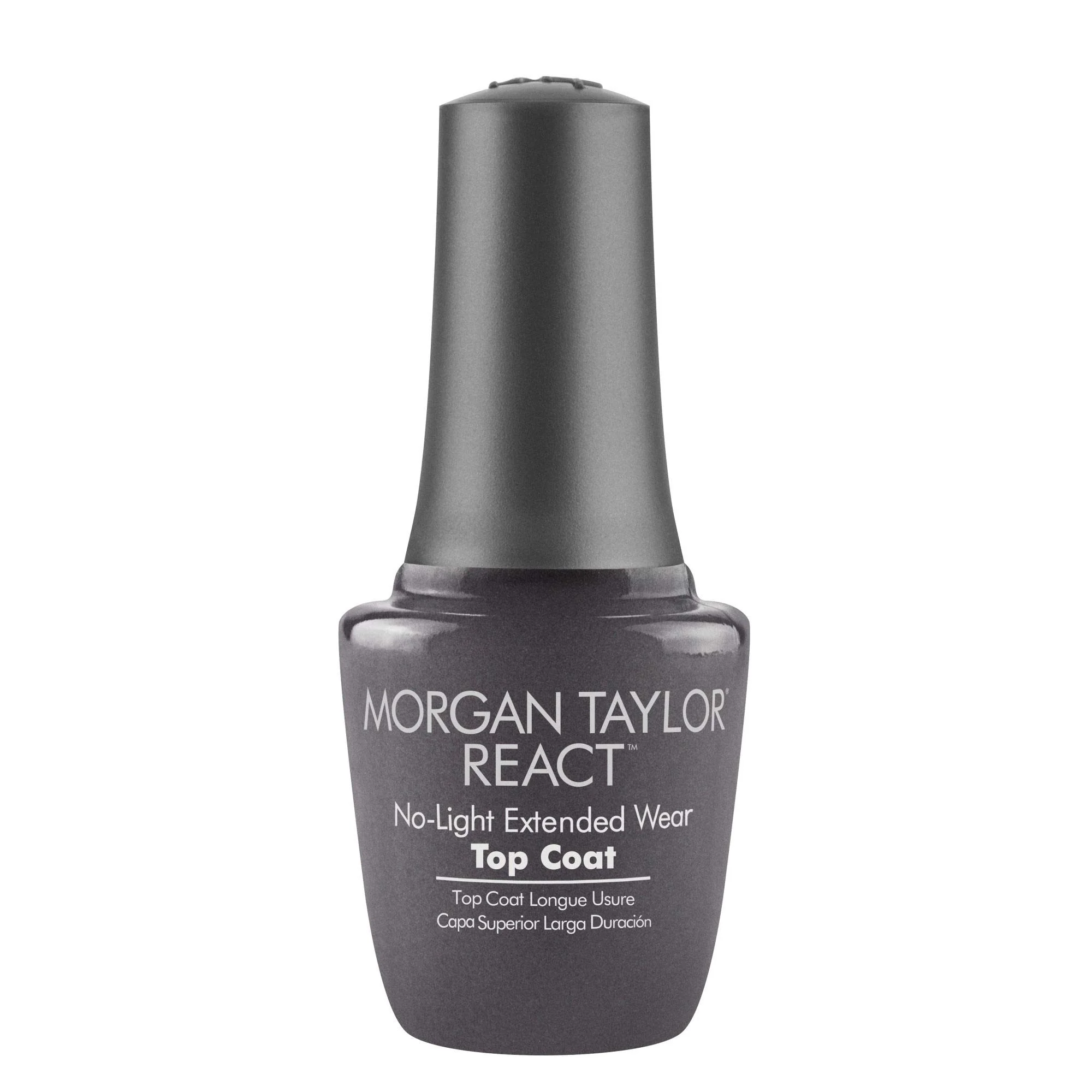 Authentic Morgan Taylor REACT Top Coat - Gelish Infused Technology for Long-Lasting Shine Chip Resistance No LED Light Needed Easy Soak- Removal High-Performance