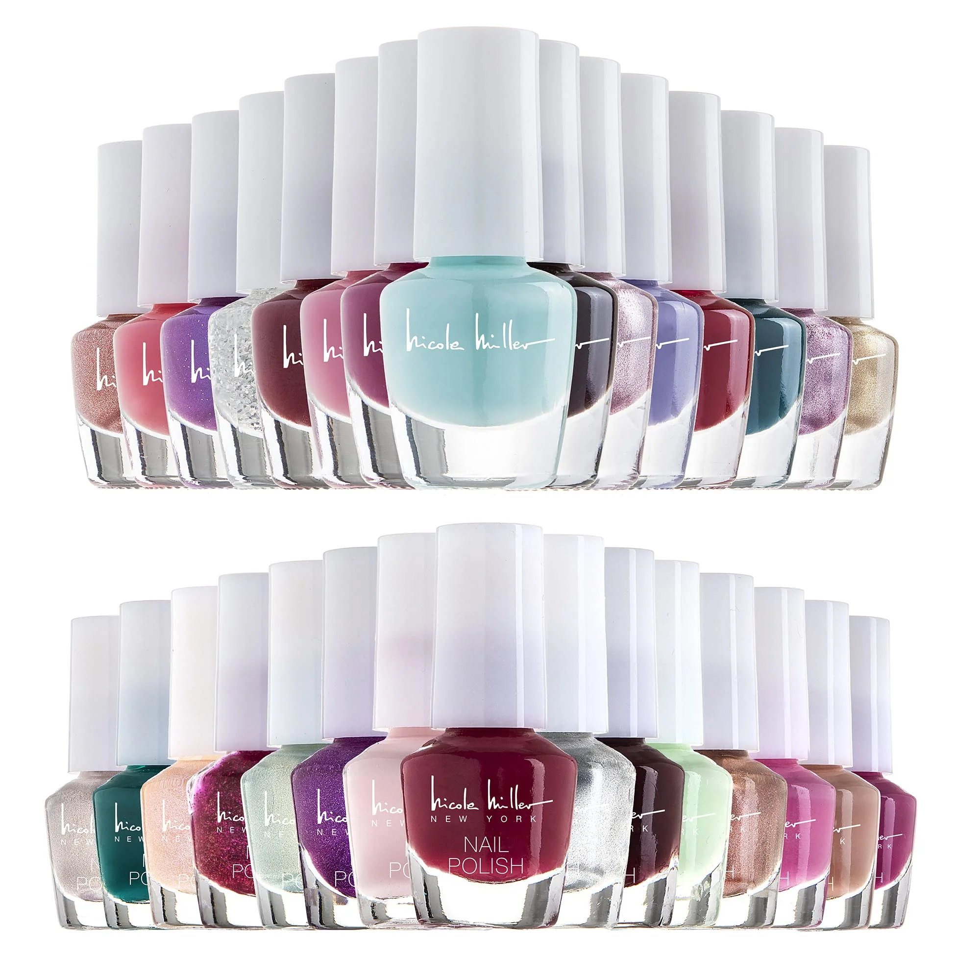 Long-Lasting Nicole Miller Mini Nail Polish Set - Glossy Vibrant Colors for Fingernails Toenails 2 Pack Trendy and Floral Collection Fine Crafted