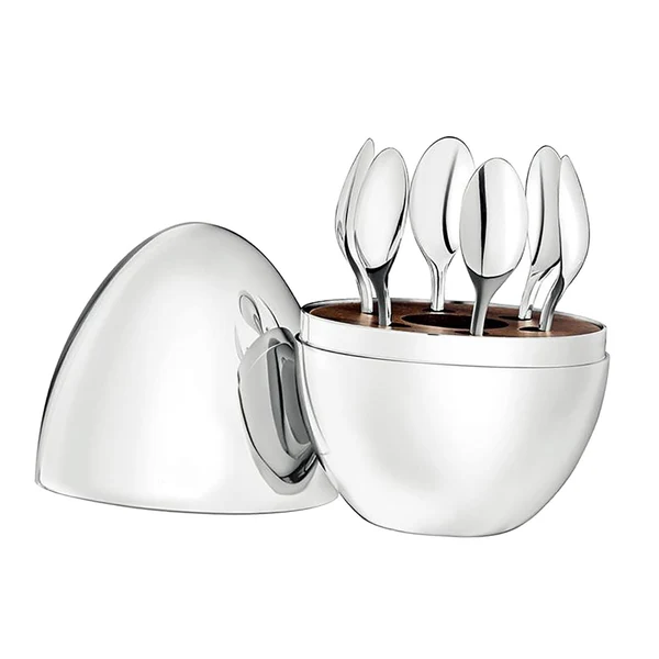 Fashionable Maxbell Coffee Spoons Luxury Egg Dinner Set Spoons Flatware Home Furnishings Silver Excellent