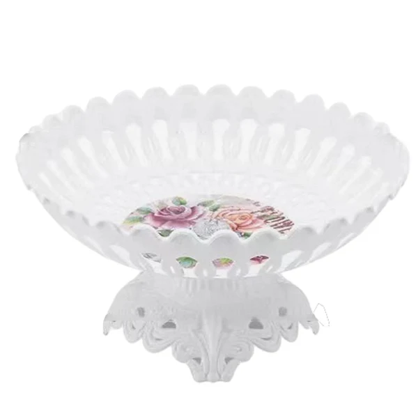 Clean Maxbell Plastic Fruit Plate Cookie Tray Dried Fruit Basket for Wedding Home Decor Single layer Durable