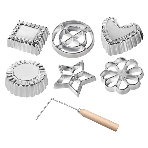 Quality Maxbell Rosette Iron Set Maker Mold With Handle Waffle Timbale Molds 6Pcs Set Exceptional