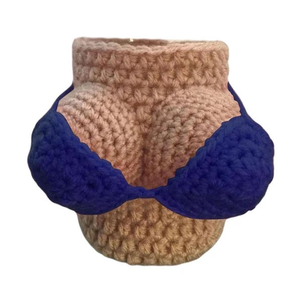 Responsible Maxbell Bikini Knitted Bottle Cover Crochet For Beer Bottles Sodas Decor Dark Blue Easy-to-Use