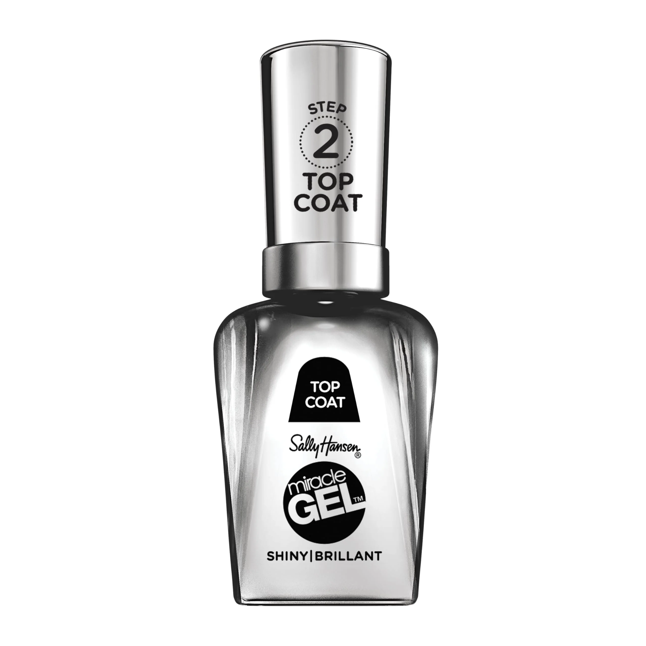 Original Design Sally Hansen Gel™ Shiny Top Coat Long Lasting Gel-Like Formula No UV Lamp Needed Clear Nail Polish Durable