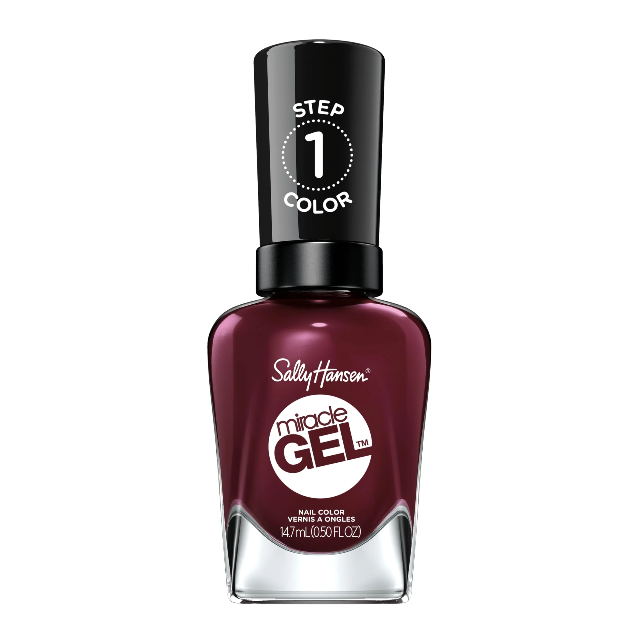 Fine Sally Hansen Gel Salon Quality Nail Polish Gel-Like Formula Two-Step System No UV Light Needed Long Lasting Opaque Glossy 479 Wine Natural