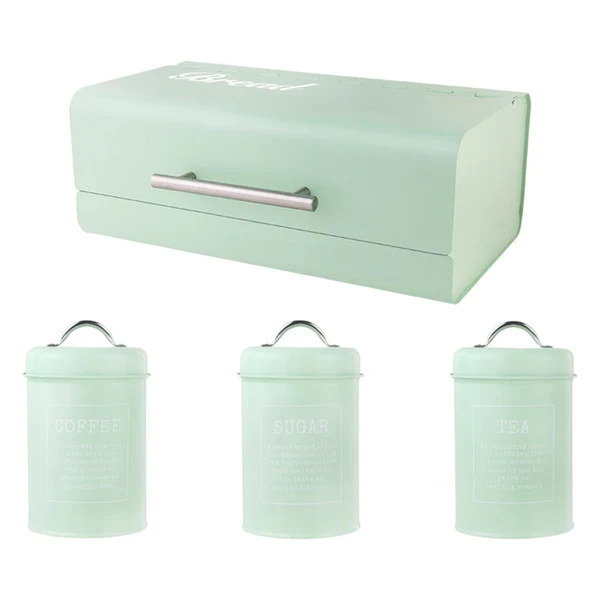Efficient Maxbell 4x Large-Capacity Bread Box Set Storage Box for Food Sugar Pastries Green Powerful
