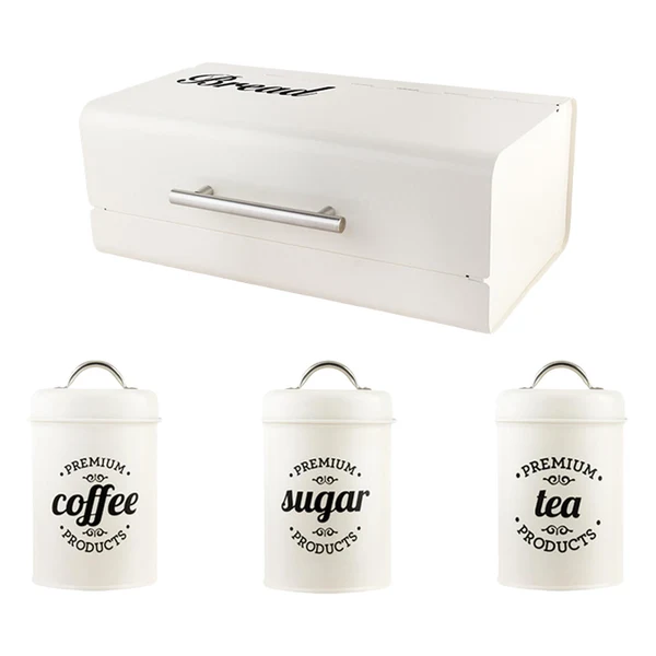 Advanced Maxbell 4x Large-Capacity Bread Box Set Storage Box for Food Sugar Pastries White Elite