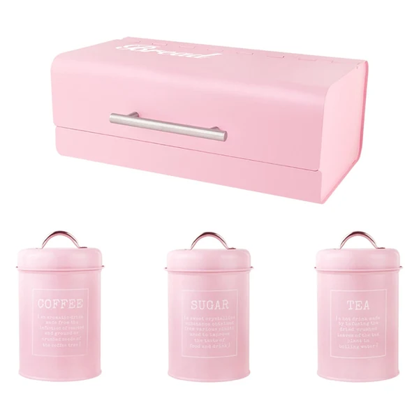Practical Maxbell 4x Large-Capacity Bread Box Set Storage Box for Food Sugar Pastries Pink Original