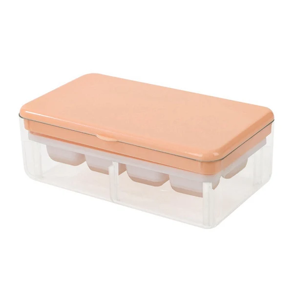 Consistent Maxbell Ice Tray with Storage Box Ice Mould Ice Maker for Bar Kitchen Pink 8 Grid Clean