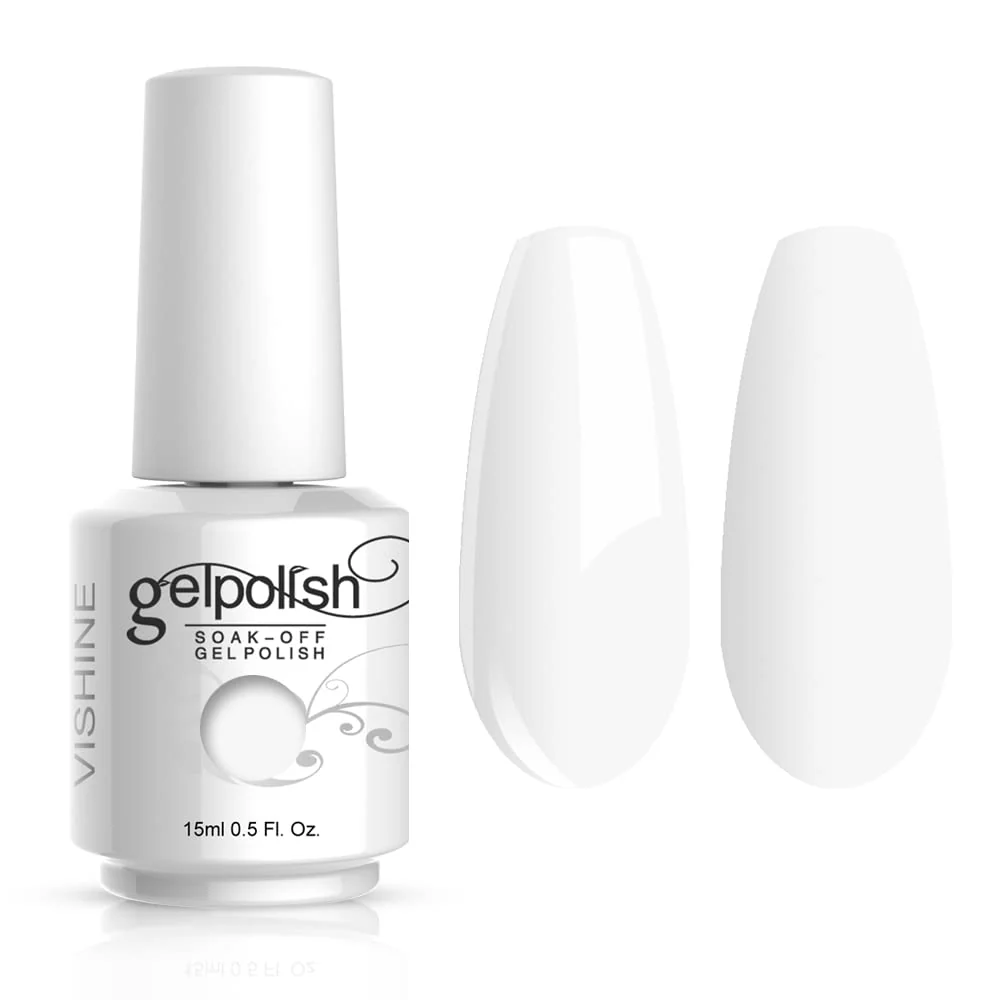 Vishine Gelpolish Professional UV LED Soak Off Varnish Color Gel Nail Polish Manicure Salon Pure White 1433 Eco-Friendly