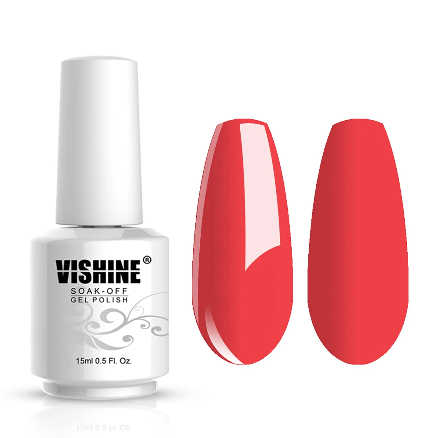 High-Quality Vishine Gelpolish Gel Nail Polish Lacquer Shiny Color Soak Off UV LED Professional Manicure Tomato 1590 Stylish