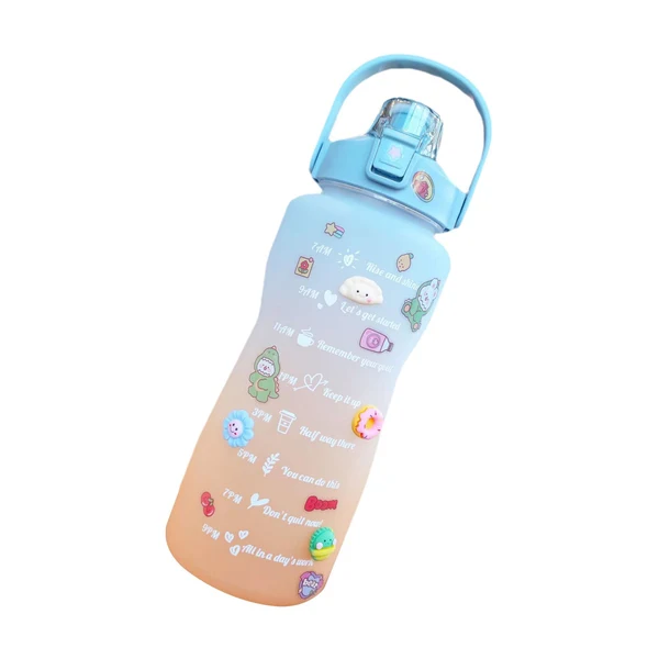 Sophisticated Maxbell 2L Motivational Water Bottle with Time Marker for Outdoor Sports Blue Expertly Made