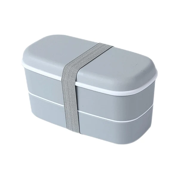 Refined Maxbell Japanese Style Lunch Box Meal Container for Hiking Camping Office Gray Fine