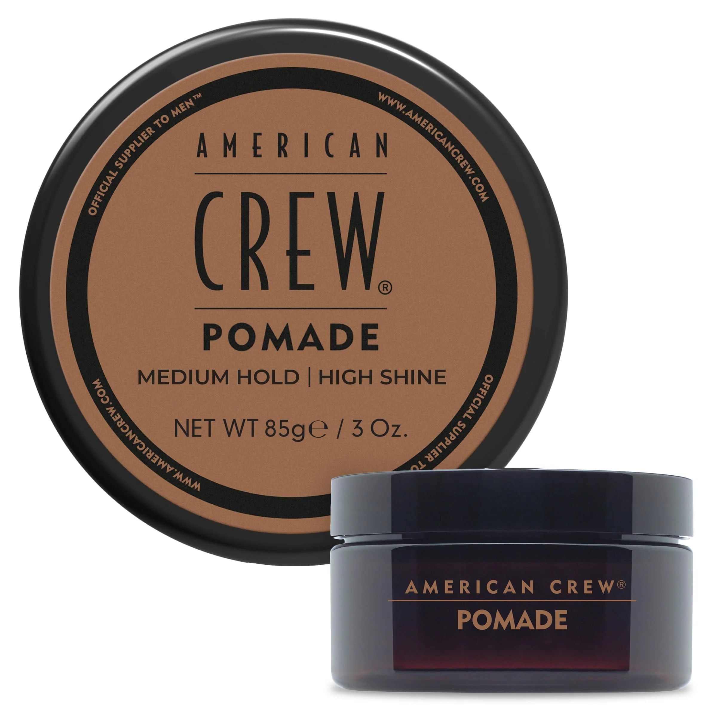 Enhanced American Crew POMADE FOR HOLD AND SHINE 3 OZ for Men Crafted