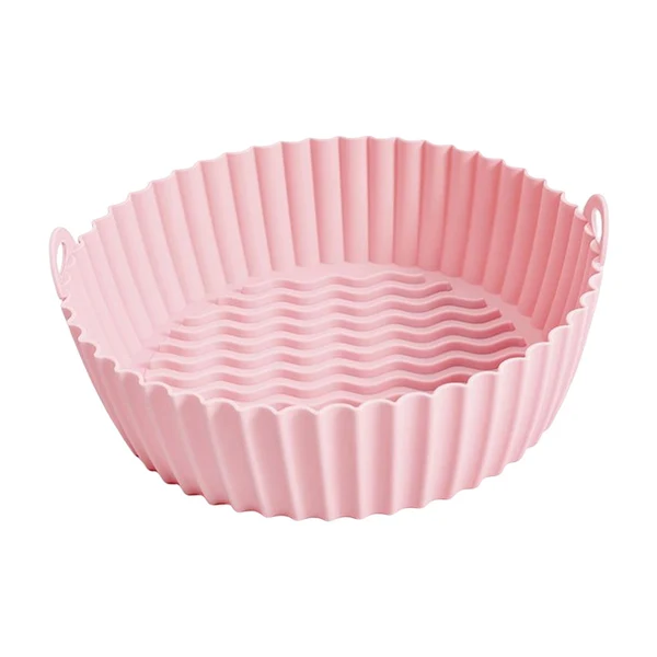 Maxbell Air Fryer Silicone Liner Round Reusable Food Safe heating food Baking Pink Recyclable