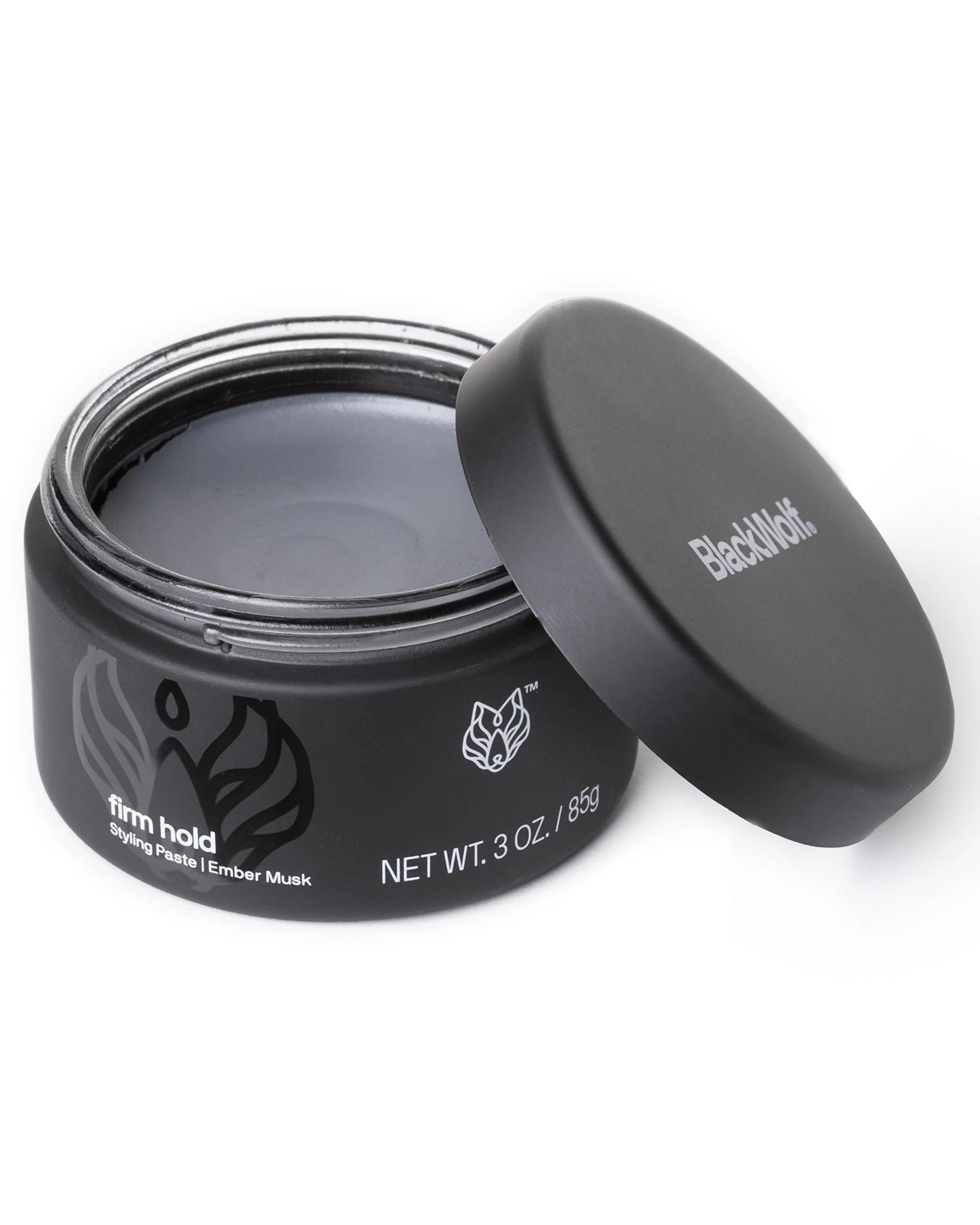 Soft Black Wolf Hair Styling Paste for Men Firm Hold - Matte Finish Water Based Hair Styling Product for All Hair Styles Types - Barber Grade Pure