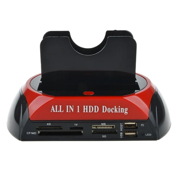 Prestigious Maxbell HDD Docking Base SATA IDE Dual USB 2.0 Clone Hard Drive Card Reader AU plug High-Grade