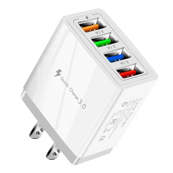 Prestigious Maxbell USB Hub Wall Charger Power Adapter US Plug Charging Block Grey White Detailed