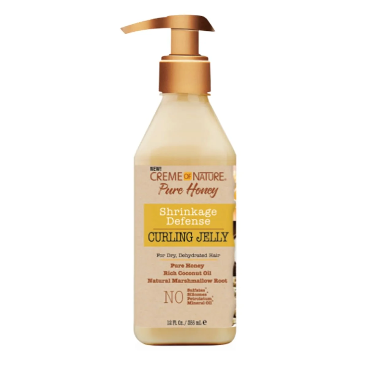 Trendy Creme of Nature Curling Jelly Pure Honey Coconut Oil and Shea Butter Formula Shrinkage Defense 11.5 Oz Innovative
