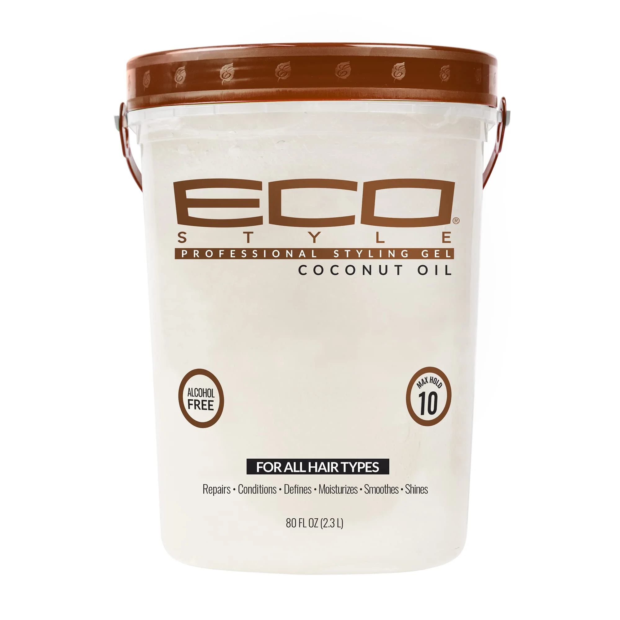 Elite Eco Style Coconut Oil Styling Gel - Adds Luster and Moisturizes Hair - Weightless Styling and Superior Hold - Prevents Breakage and Split Ends Natural