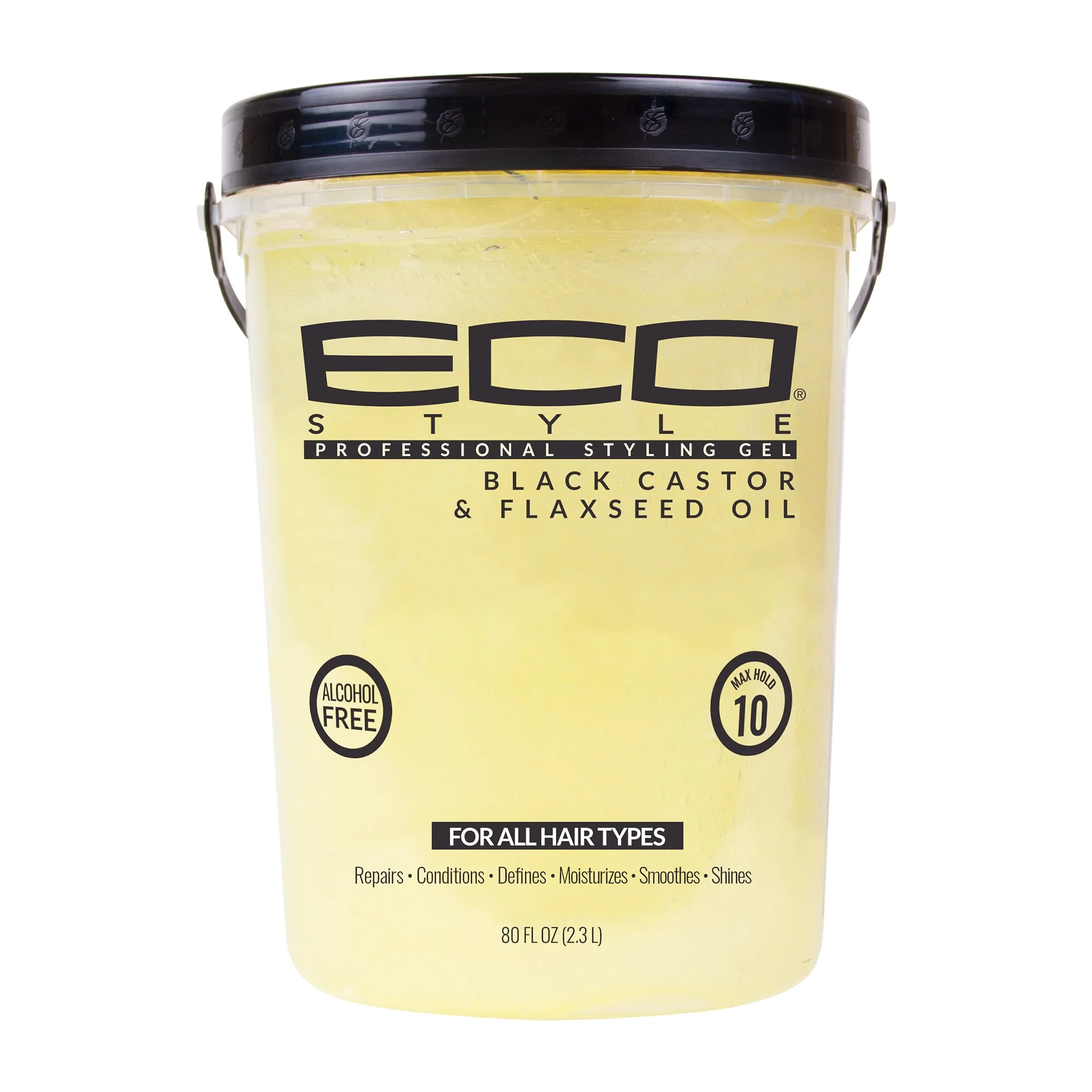 Traditional Eco Style Black Castor and Flaxseed Oil Styling Gel - Helps Nourish and Repair Damaged Hair - Promotes Healthy Scalp - Provides Superior Detailed