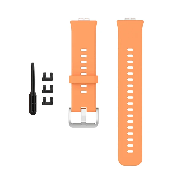 Sophisticated Maxbell Soft Silicone Watch Band For Huawei Watch Fit TIA-B09 TIA-B19 Orange Expertly Made