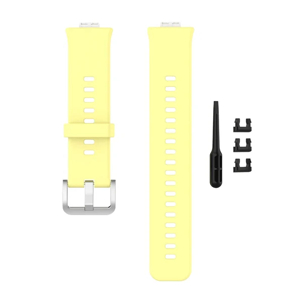 Dependable Maxbell Soft Silicone Watch Band For Huawei Watch Fit TIA-B09 TIA-B19 cream yellow Detailed