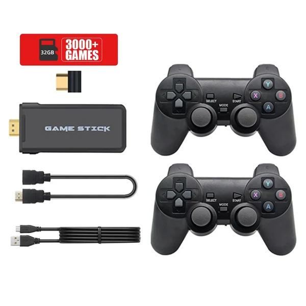 Traditional Maxbell USB Wireless Video Game Console Display on TV Double Controller 3000 Games Trusted