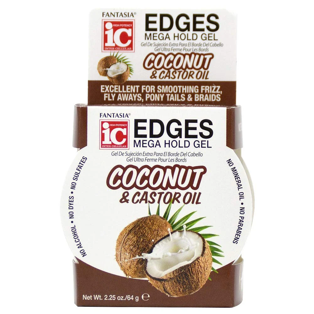 Sophisticated Fantasia Ic Coconut Castor Oil Edges Mega Hold Gel Eco-Friendly