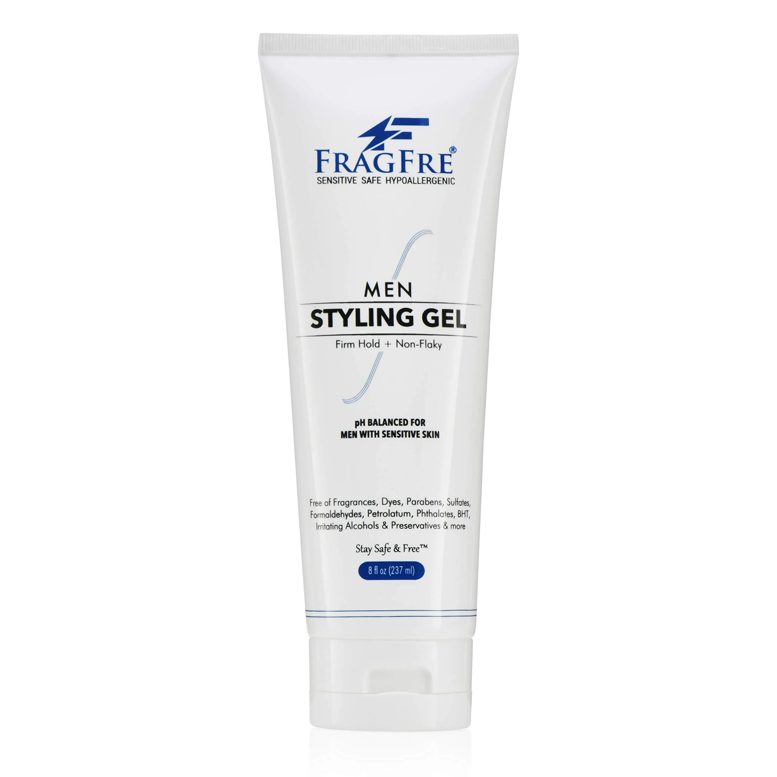 Natural FRAGFRE Men's Firm Hold Hair Gel for Aggressive Styles - Paraben- Hypoallergenic Formula for Sensitive Skin No Irritations - 8 oz Fine