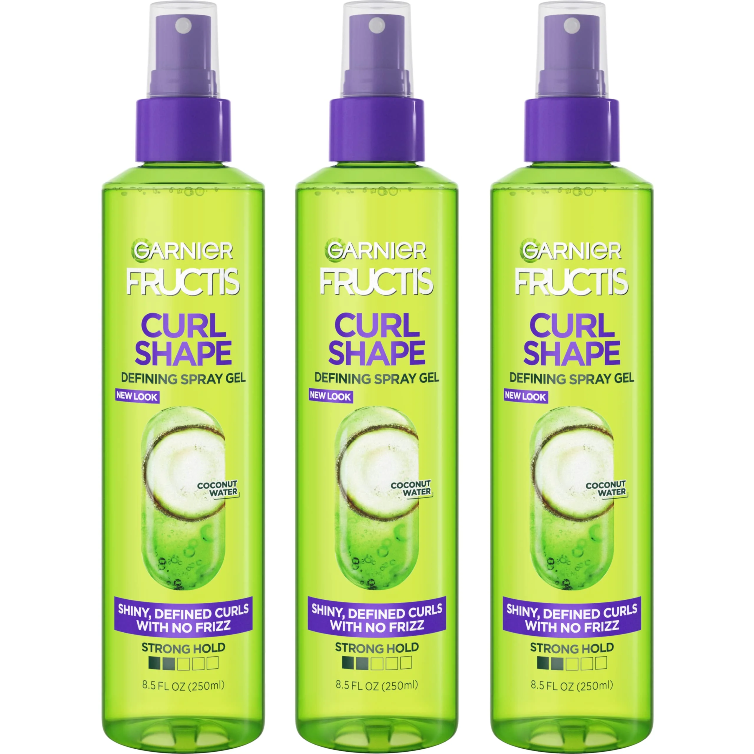 Solid Garnier Fructis Style Curl Shape Defining Spray Gel for No Frizz 8.5 Fl Oz 3 Count Packaging May Vary Functional