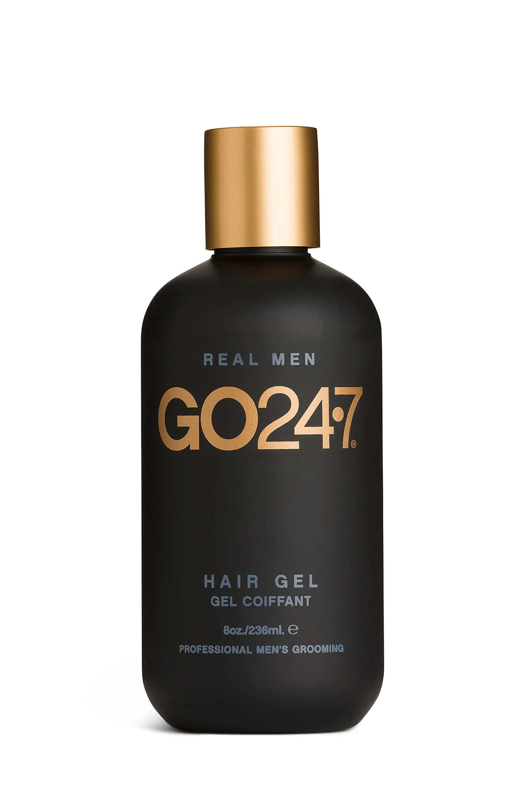 Premium GO247 Hair Gel - Medium Hold Styling Gel for Men - Creates Definition with Flexible Brushable Control - Flake- Formula with Light Ginseng Scent Fine Crafted
