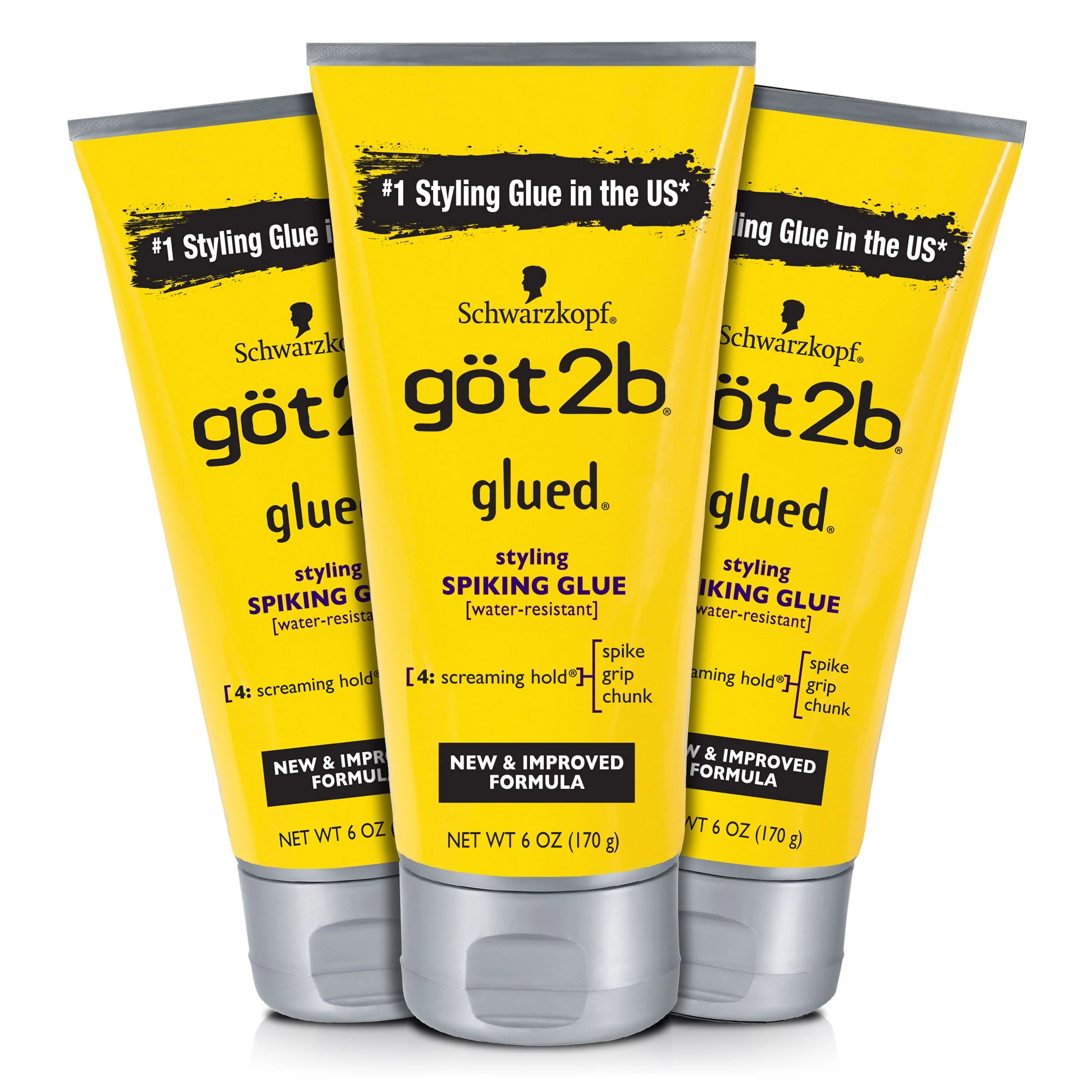Functional Got2b Glued Styling Spiking Hair Gel 6 oz Count of 3 Healthy