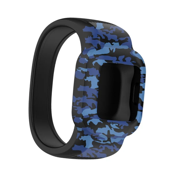 Luxury Maxbell Children Silicone Band Strap Belt Fit for GarminFit JR3 Camouflage Blue High-Grade