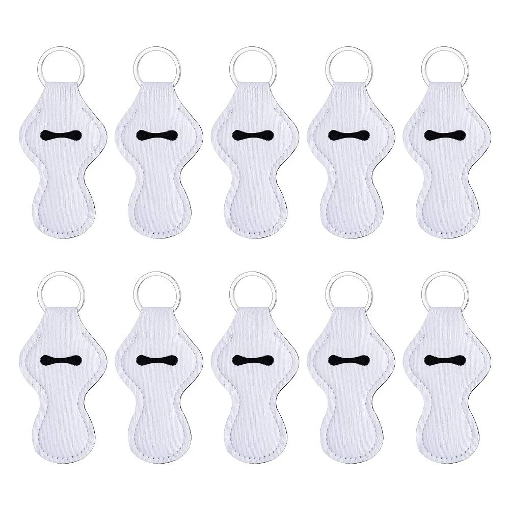 Green 10pcs Sublimation Blanks Chapstick Holder Keychains Bulk Lipstick Holder Keychains Chapstick Keyring Holder White Elite
