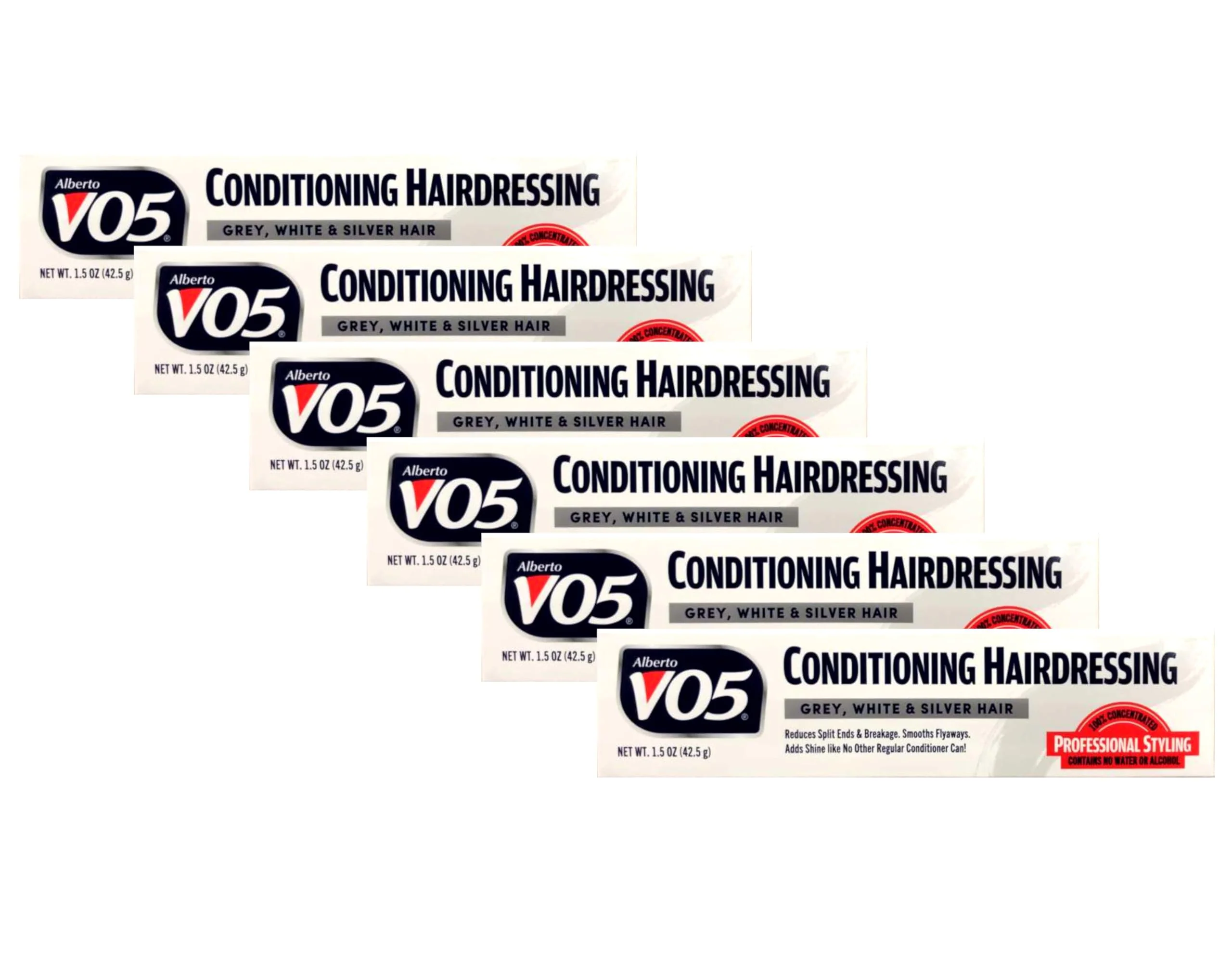 Sophisticated Alberto VO5 Conditioning Hairdressing for Gray White Silver Blonde Hair 1.5-Ounce Tubes Pack of 6 Outstanding
