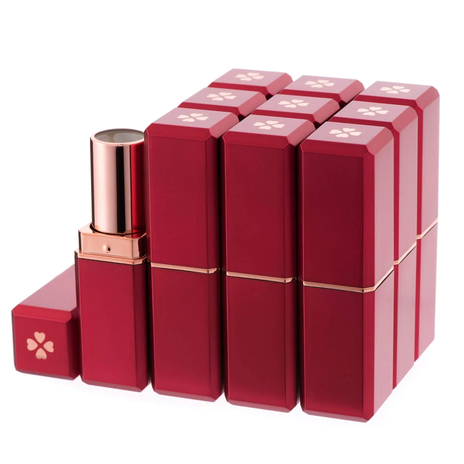 Secure Allwon 10Pcs Red Empty Lipstick Tubes DIY Lip Balm Container Square Tube Unique