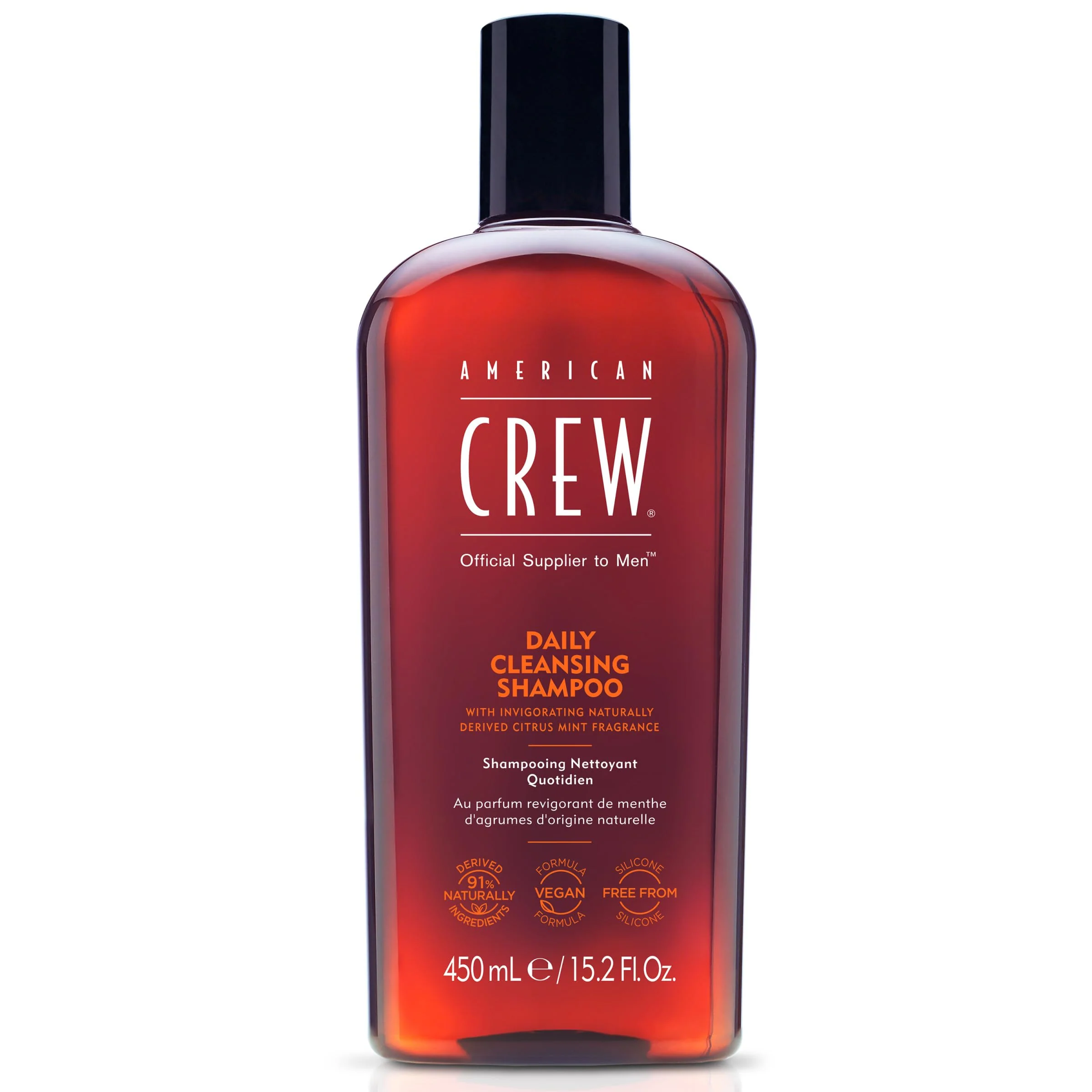 High-Quality American Crew Shampoo for Men Daily Cleanser Naturally Derived Vegan Formula Hair Care Gift for Him Citrus Mint Fragrance 15.2 fl oz Original Design