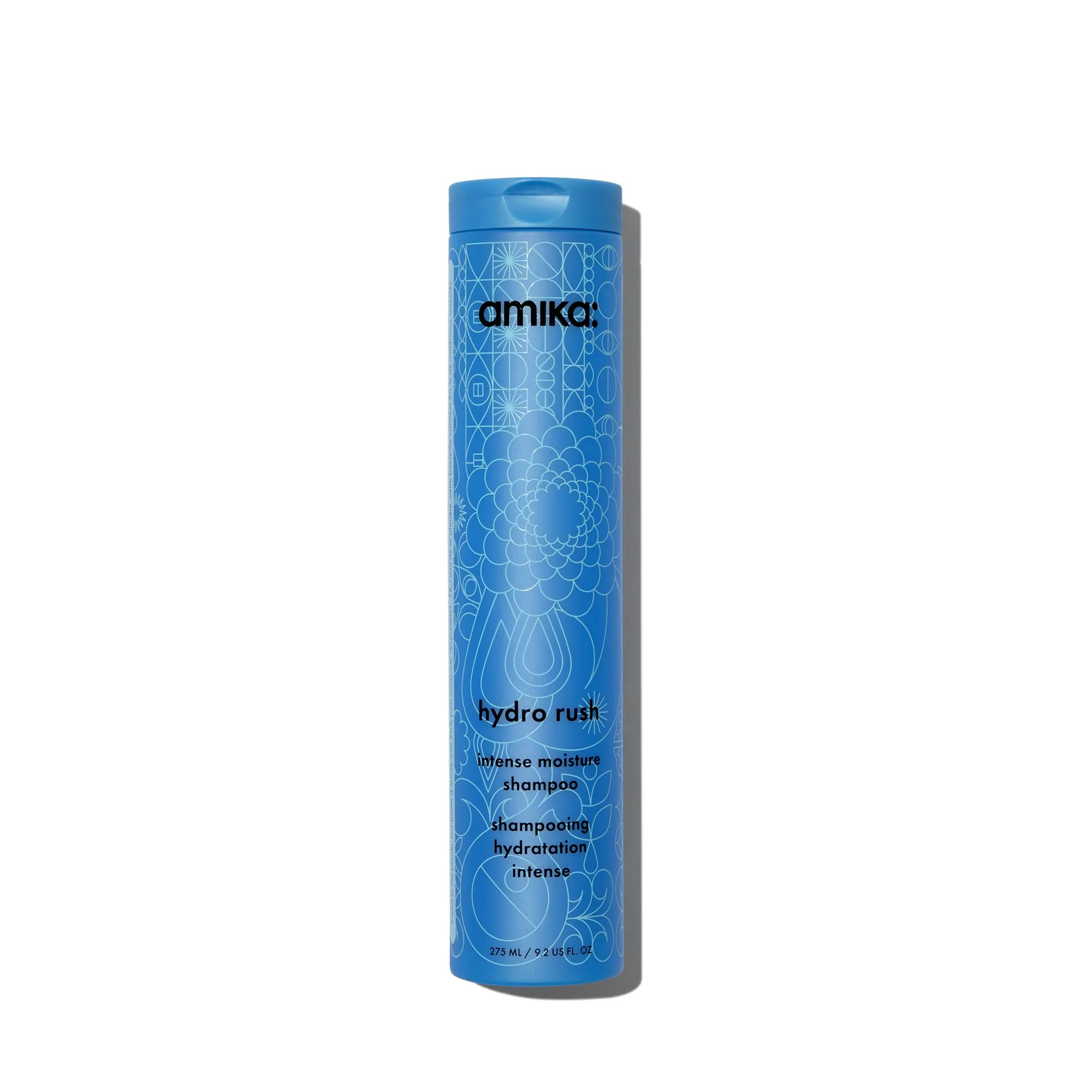 Eco-Friendly amika hydro rush intense moisture shampoo with hyaluronic acid 275ml for dry textured or coarse hair types 2a-4c long-lasting hydration Green