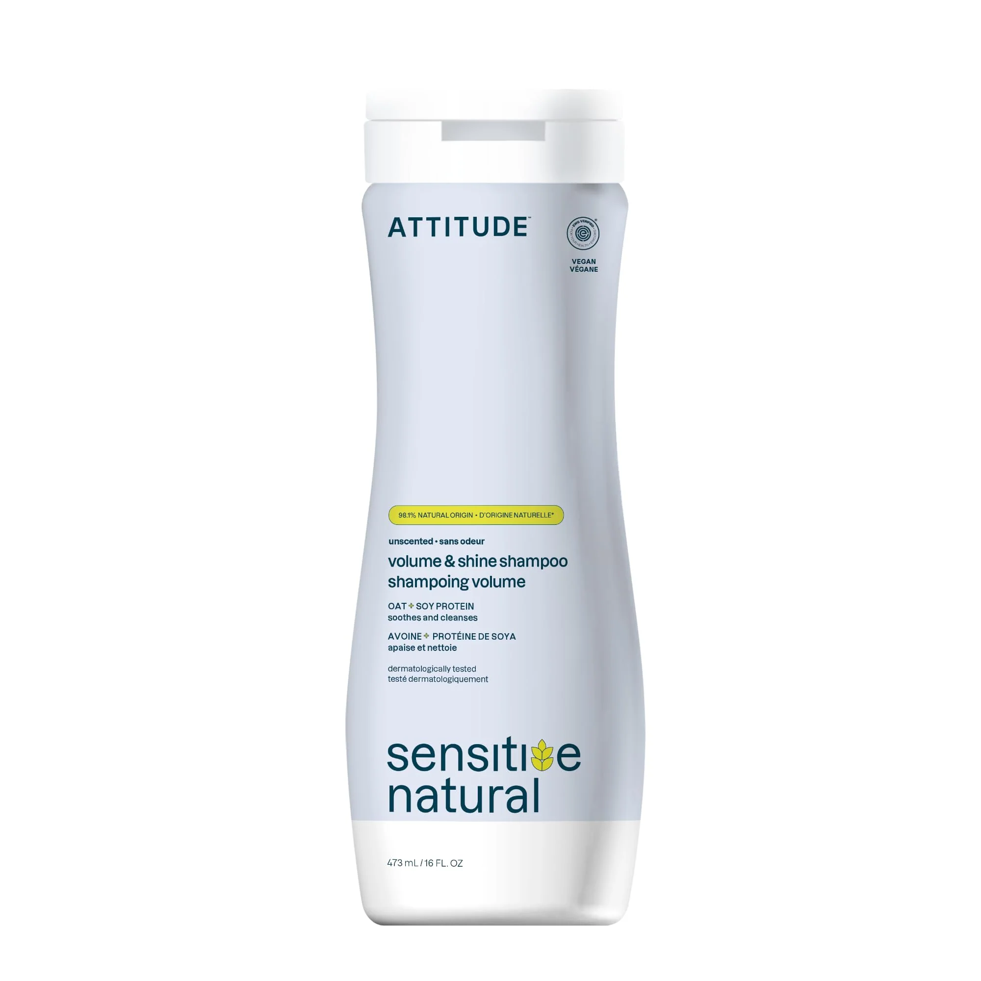 Certified ATTITUDE Hair Shampoo for Sensitive Dry Scalp EWG Soothing Oat For Thin Hair Naturally Derived Ingredients Vegan and Plant-Based Volume Lightweight