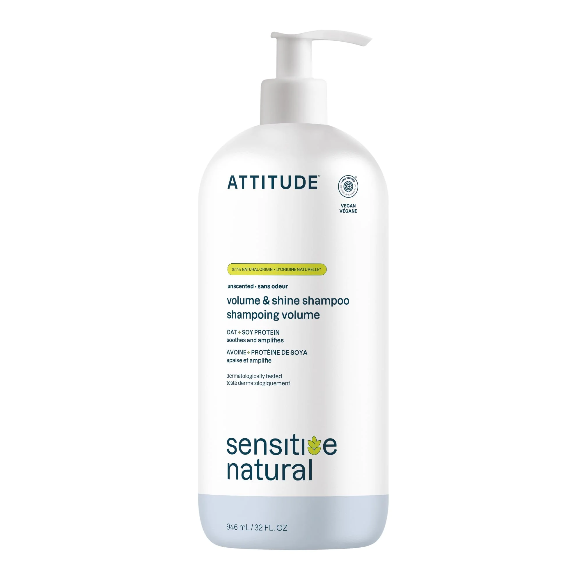 Expertly Made ATTITUDE Hair Shampoo for Sensitive Dry Scalp EWG Soothing Oat For Thin Hair Naturally Derived Ingredients Vegan and Plant-Based Volume Clean
