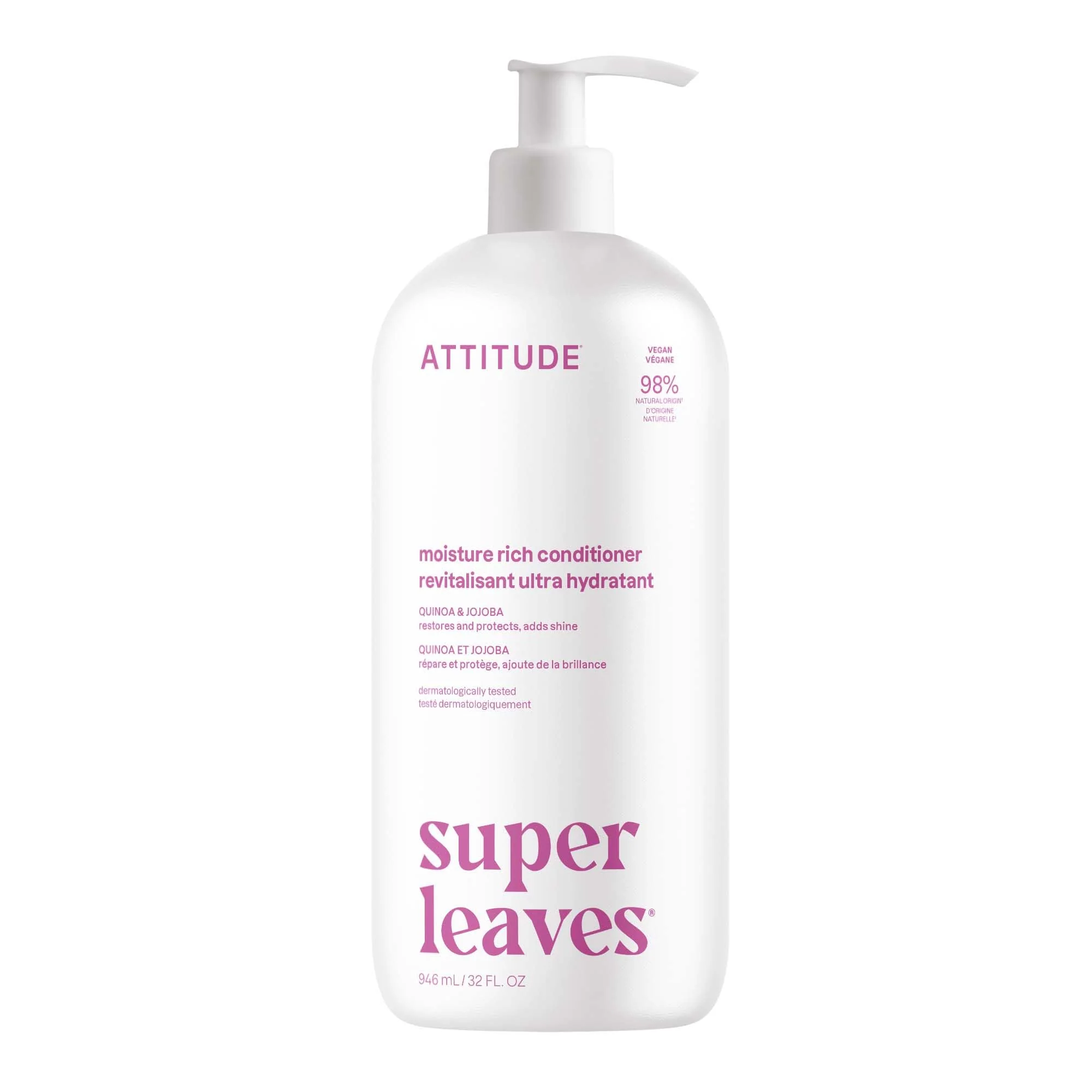 Specialty ATTITUDE Moisture Rich Hair Conditioner For Dry and Damaged Hair Naturally Derived Ingredients Vegan Detangler Dermatologiocally Tested Quinoa Fine Crafted