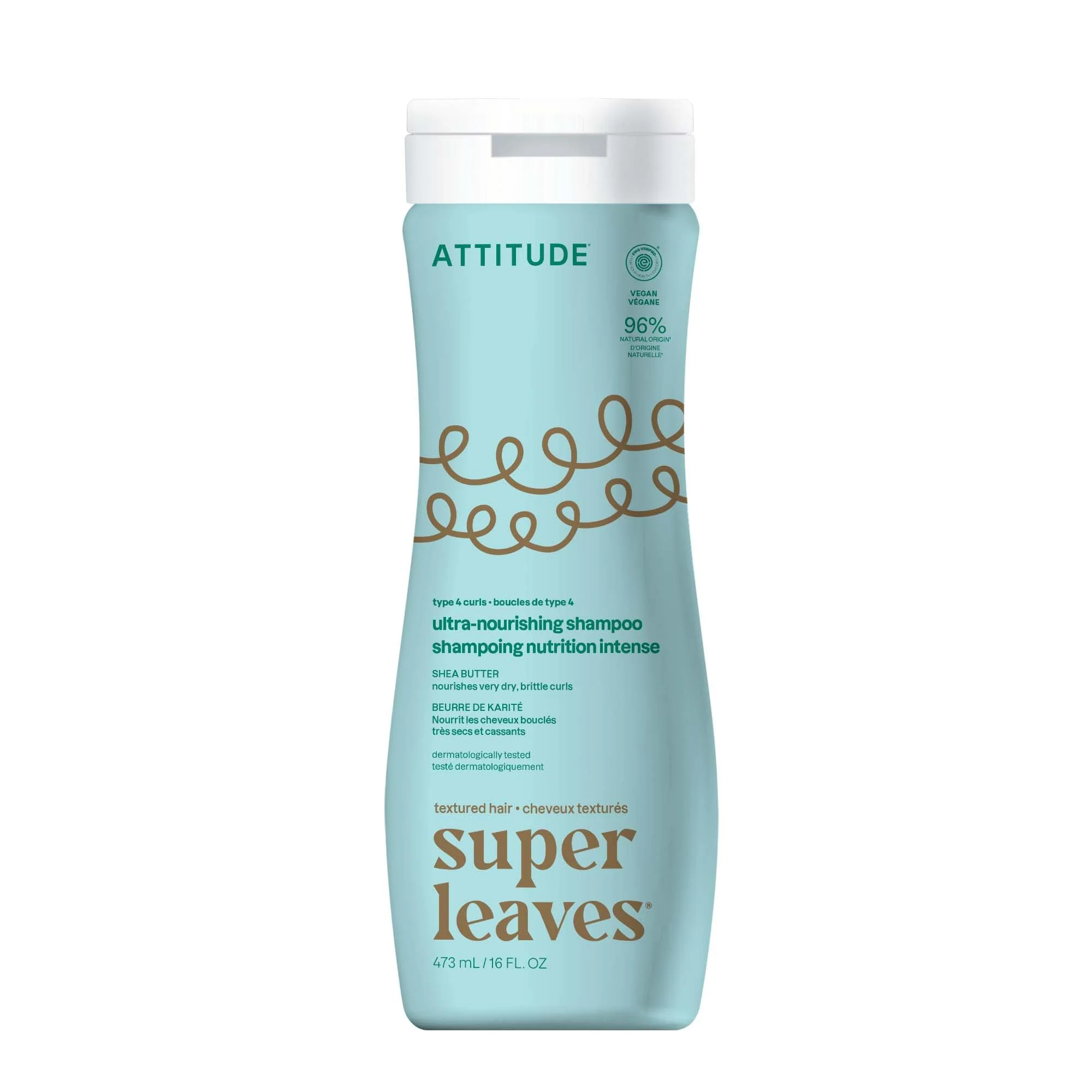 Functional ATTITUDE Ultra-Nourishing Shampoo for Curly Hair with Shea Butter EWG Vegan and Naturally Derived 4a 4b 4c Curl Type Deeply Nourishes Quality