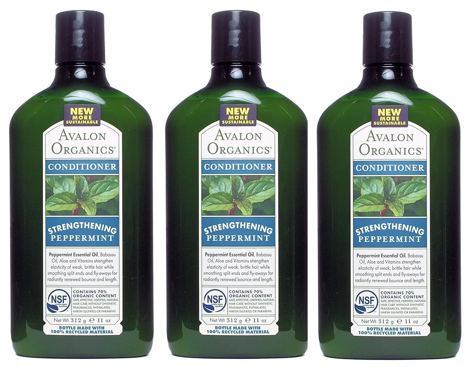 Sophisticated Avalon Organics Peppermint Revitalizing Conditioner 11-Ounce Bottle Pack of 3 Original Design