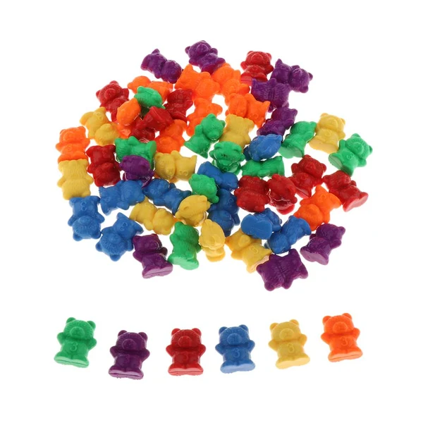 Elite Maxbell 60pcs Counters Counting Bear Plastic Markers Mixed Colors for Sort Game Powerful