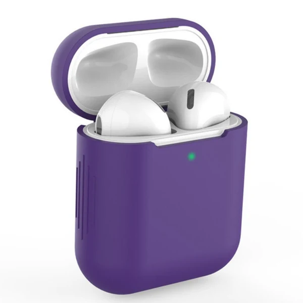 High-Quality Maxbell Earphones Protective Cover for Airpods Wireless Earphone Case Deep purple Minimalist