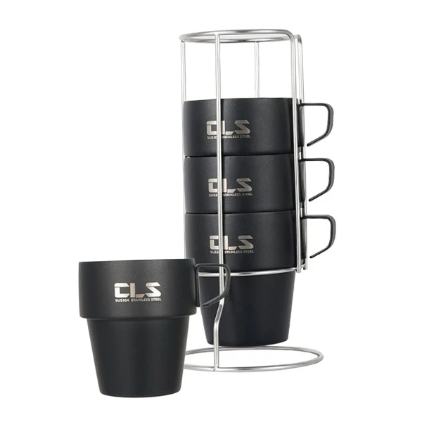 Official Maxbell 4x Double Camping Cups Heating Preservative Wearable for Cooking w Holder Innovative