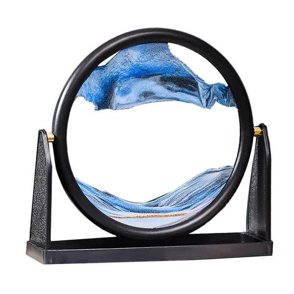 Environmentally Friendly Maxbell Maxbell Flowing Sand Art Picture Round Glass 3D Deep Sea Sandscape Home Office Decor Blue Responsible