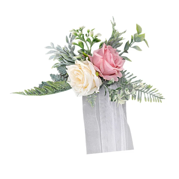 Artisan Maxbell Chair Back Flowers and Ribbons Artificial Rose Flower for Events Wedding Fast