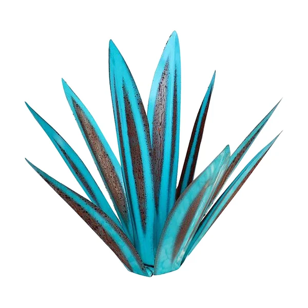 Prestigious Maxbell DIY Metal Art Tequila Rustic Sculpture 9 leaves Garden Sculpture Home Decor Cyan 35cm Detailed