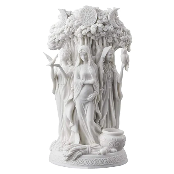 Convenient Maxbell Antique Triple Goddess Statue Resin Figurine Sculpture Decor White Premium Material